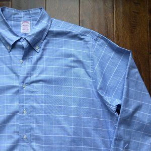 Brooks Brothers Made in USA Blue Plaid Madison Button Down